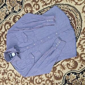 Vintage 90s Y2K Wrangler Striped Shirt Western Snap Shirt Cowboy Retro Rodeo